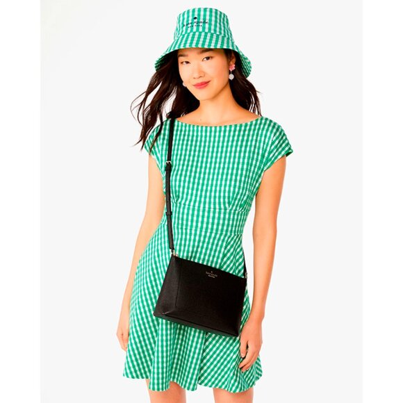 S Kate Spade Leila Crossbody Bag Blue Pebbled Leather Purse KG464 NWT $299 - Picture 5 of 6